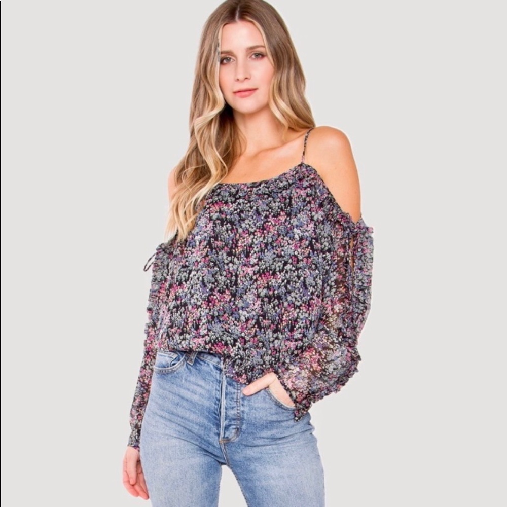SugarLips Anastasia Floral Ruffle Top- XS NWOT - Picture 1 of 7